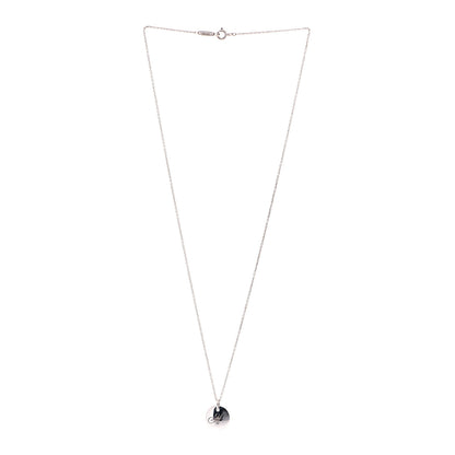 Tiffany Sterling Silver Letter H Disc Pendant Necklace 2 of 4