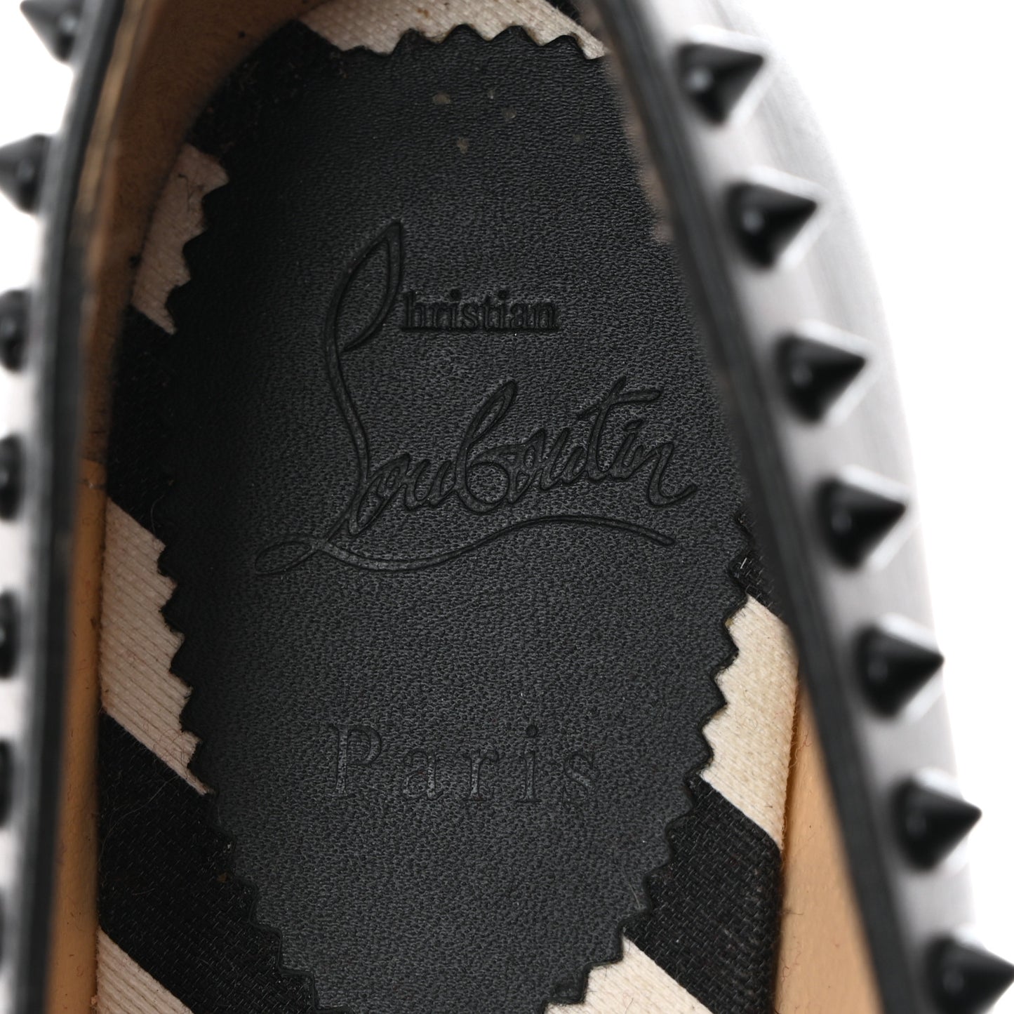 Calfskin Spikes Ares Flat Espadrilles 38 Black