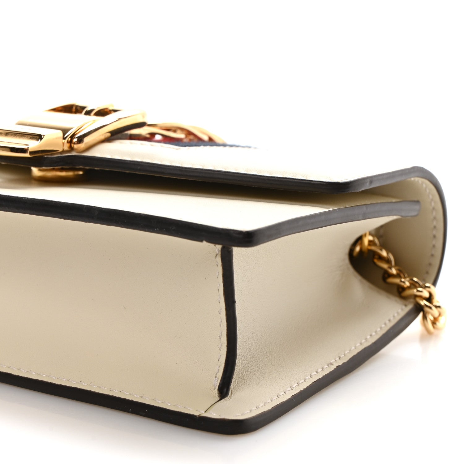 Gucci Calfskin Super Mini Sylvie Chain Shoulder Bag White 10 of 11