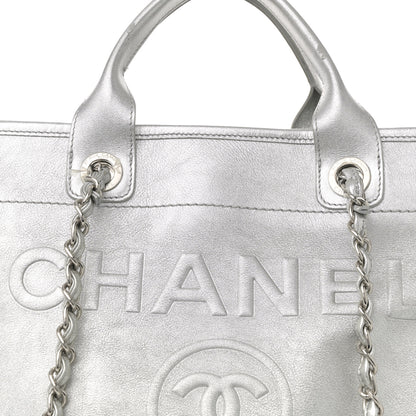 Chanel Metallic Calfskin Medium Deauville Tote Silver 14 of 27