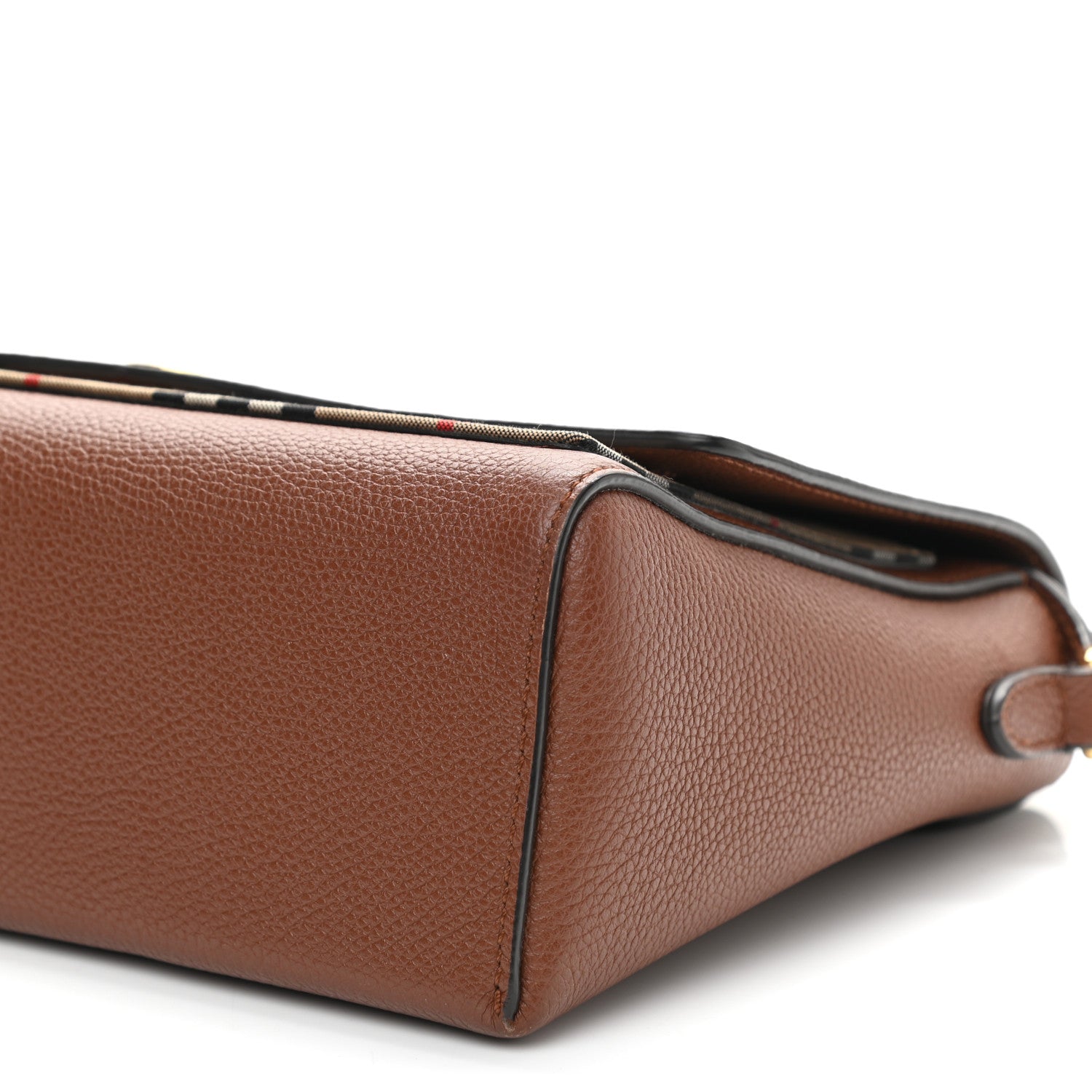 Burberry Calfskin Vintage Check Note Crossbody Bag Tan 9 of 14