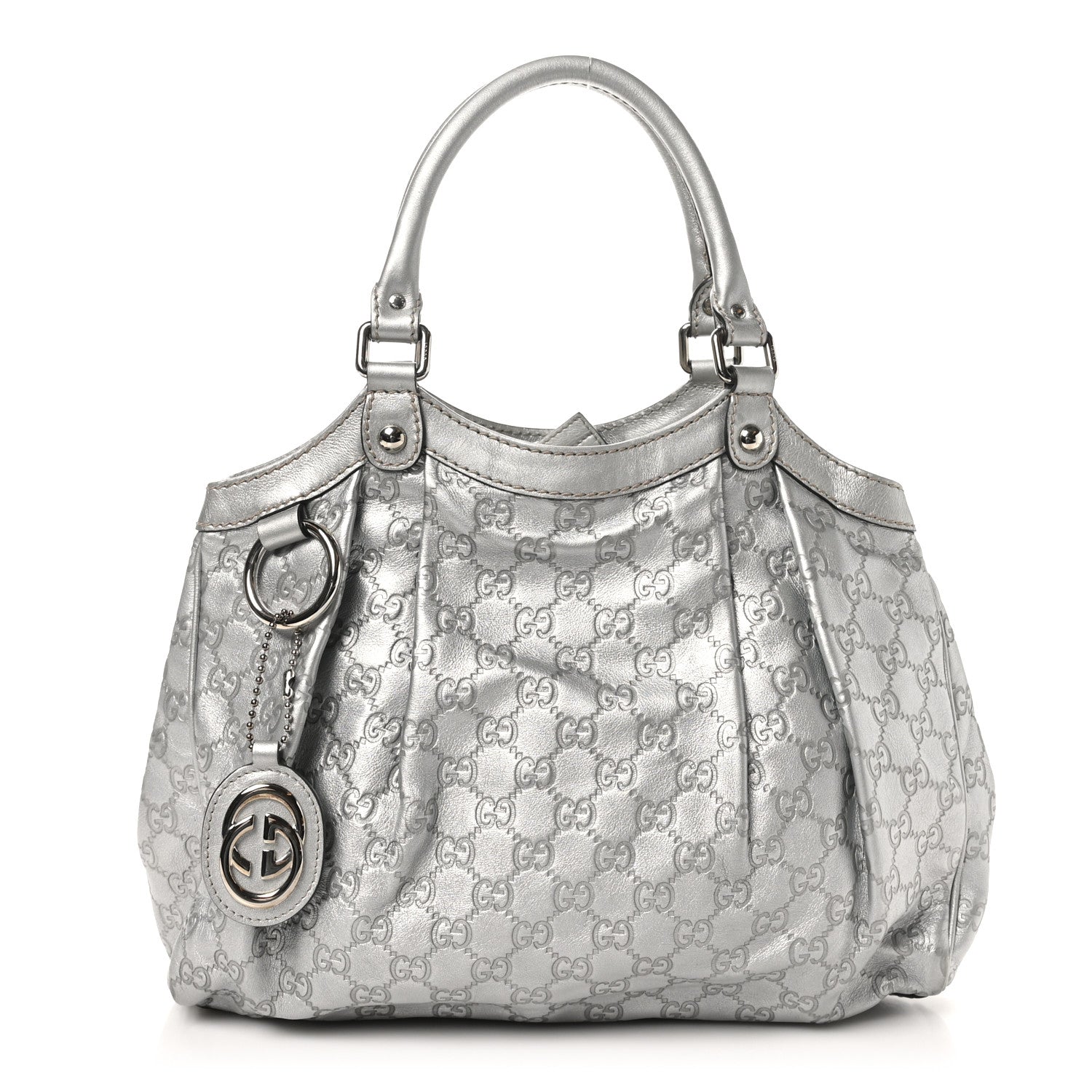 Gucci Guccissima Medium Sukey Tote Silver 1 of 10