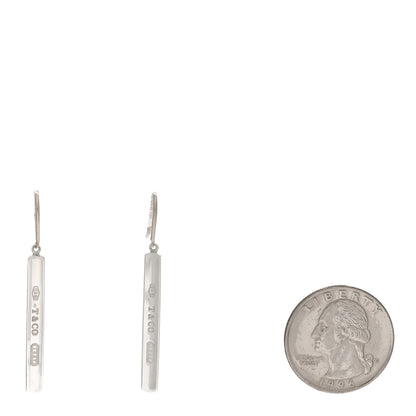 Tiffany Sterling Silver 1837 Bar Drop Earrings 2 of 4