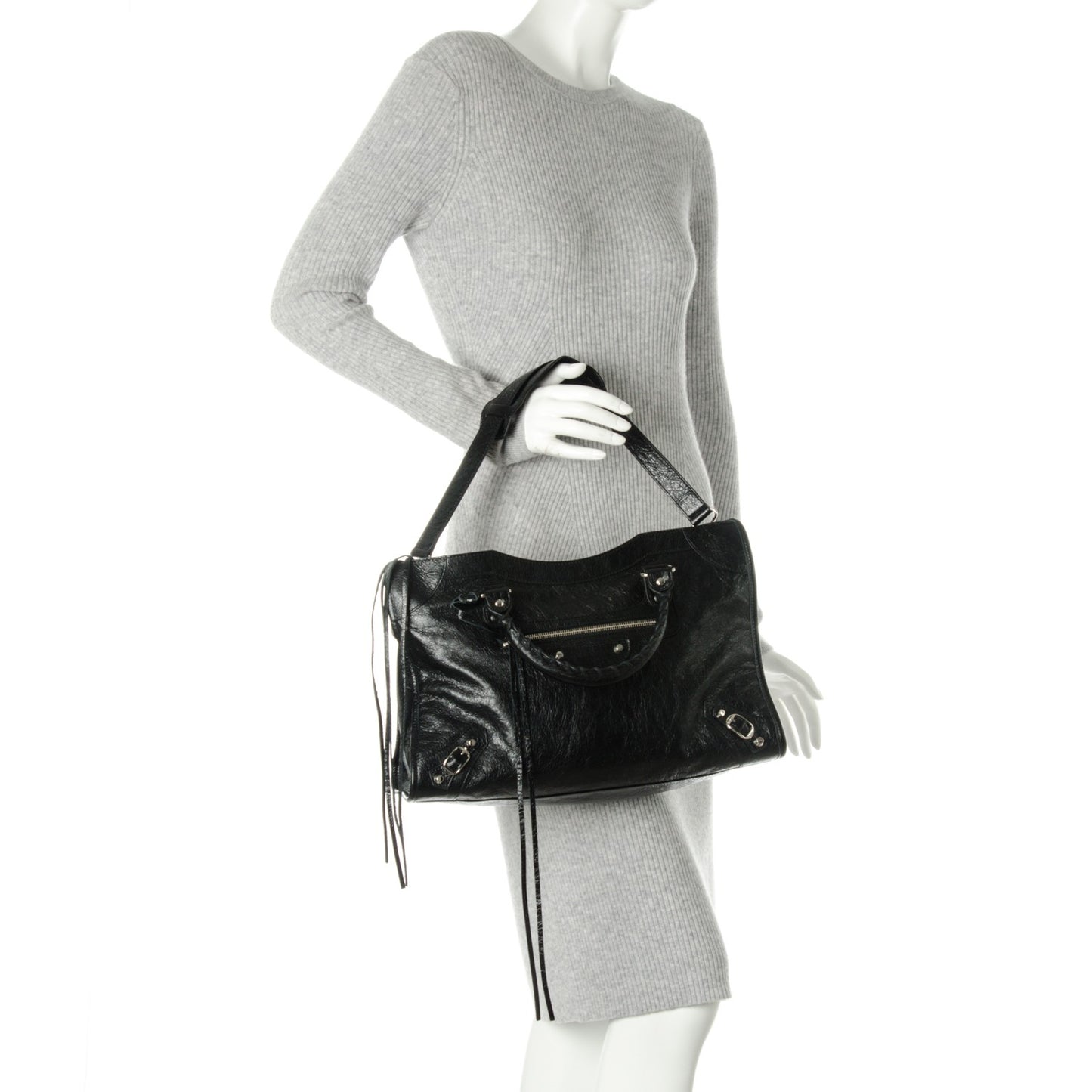 Agneau Classic Silver Hardware City Black