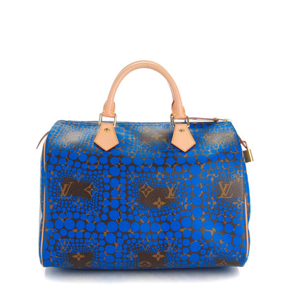 Louis Vuitton Monogram Kusama Town Speedy 30 Blue 1 of 7