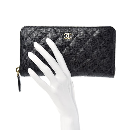 Chanel Caviar Quilted Large Gusset Zip Around Wallet Black 2 of 7