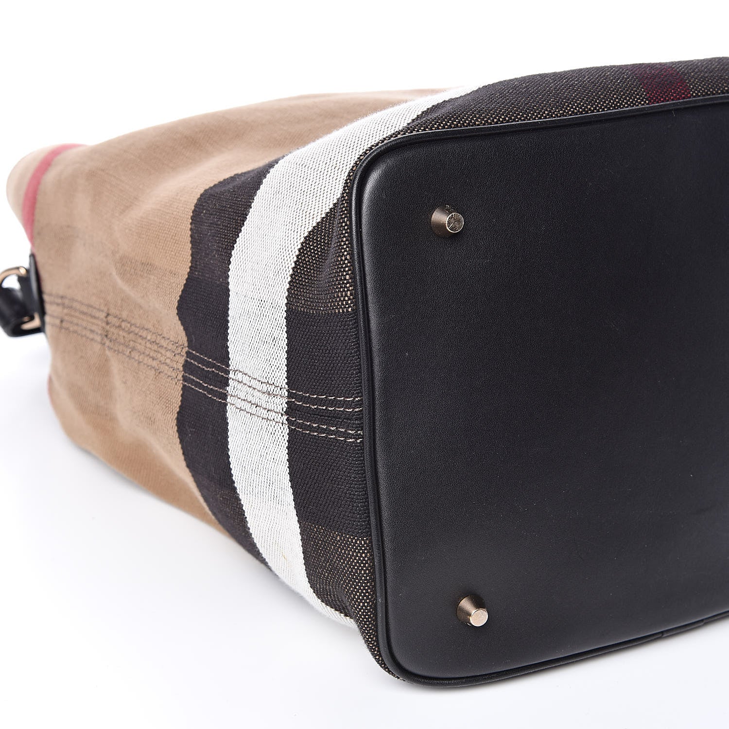 Burberry Canvas Mega Check Medium Ashby Hobo Black 9 of 15