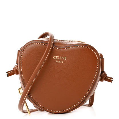 Celine Box Calfskin Micro Heart Crossbody Bag Camel 1 of 10