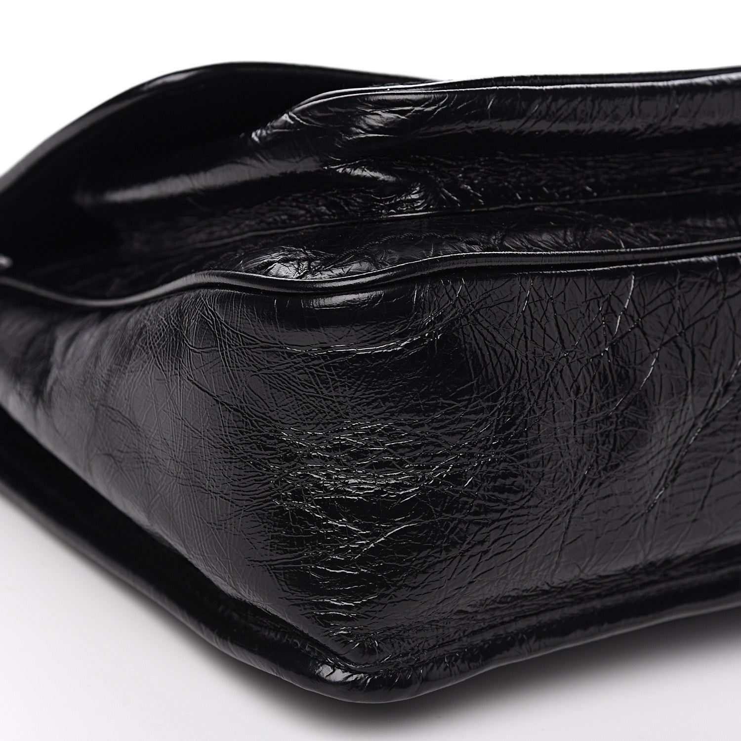 Saint Laurent Crinkled Calfskin Matelasse Monogram Medium Niki Chain Satchel Black 7 of 9
