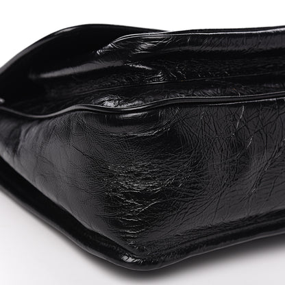 Saint Laurent Crinkled Calfskin Matelasse Monogram Medium Niki Chain Satchel Black 7 of 9