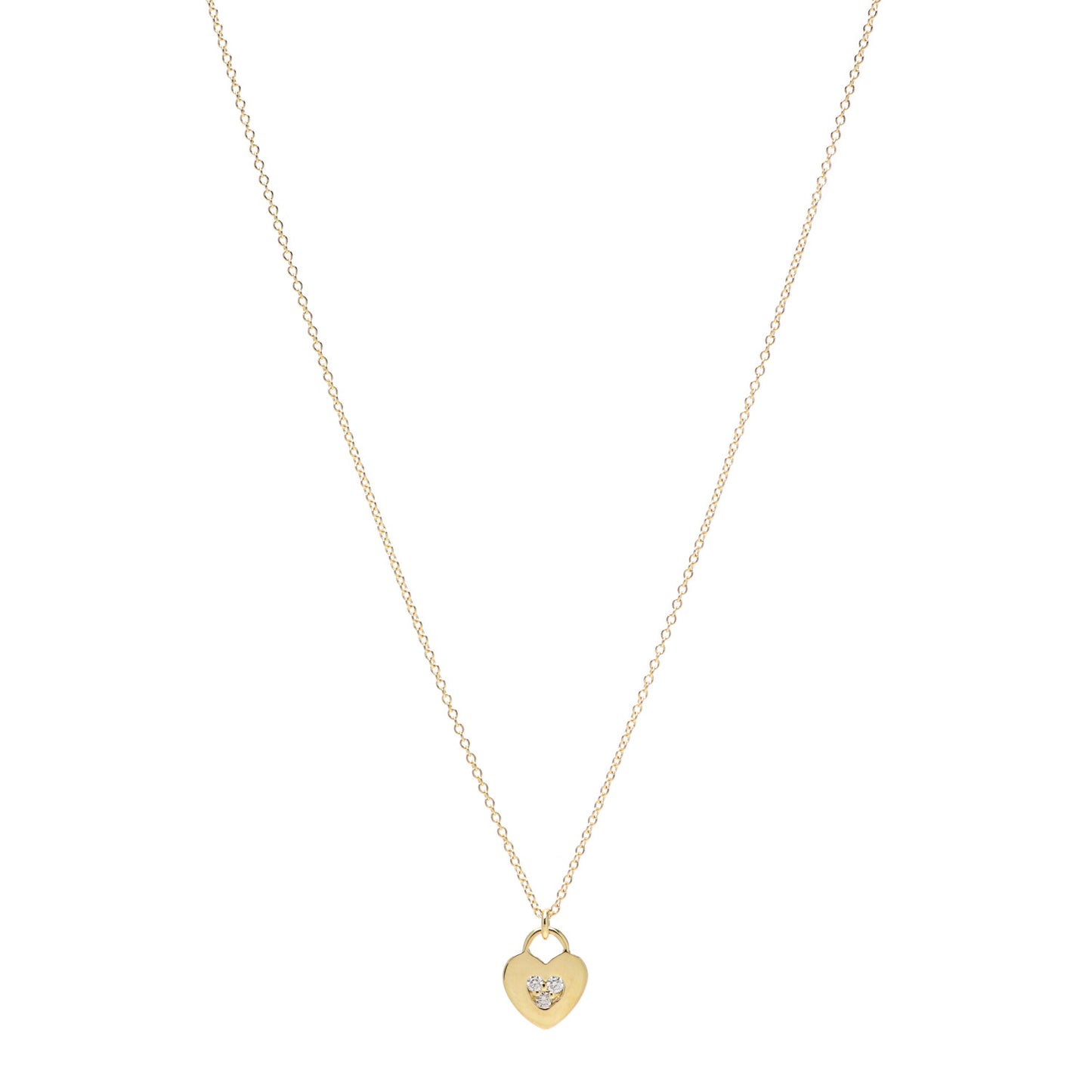 18K Yellow Gold Diamond Heart Locket Pendant Necklace