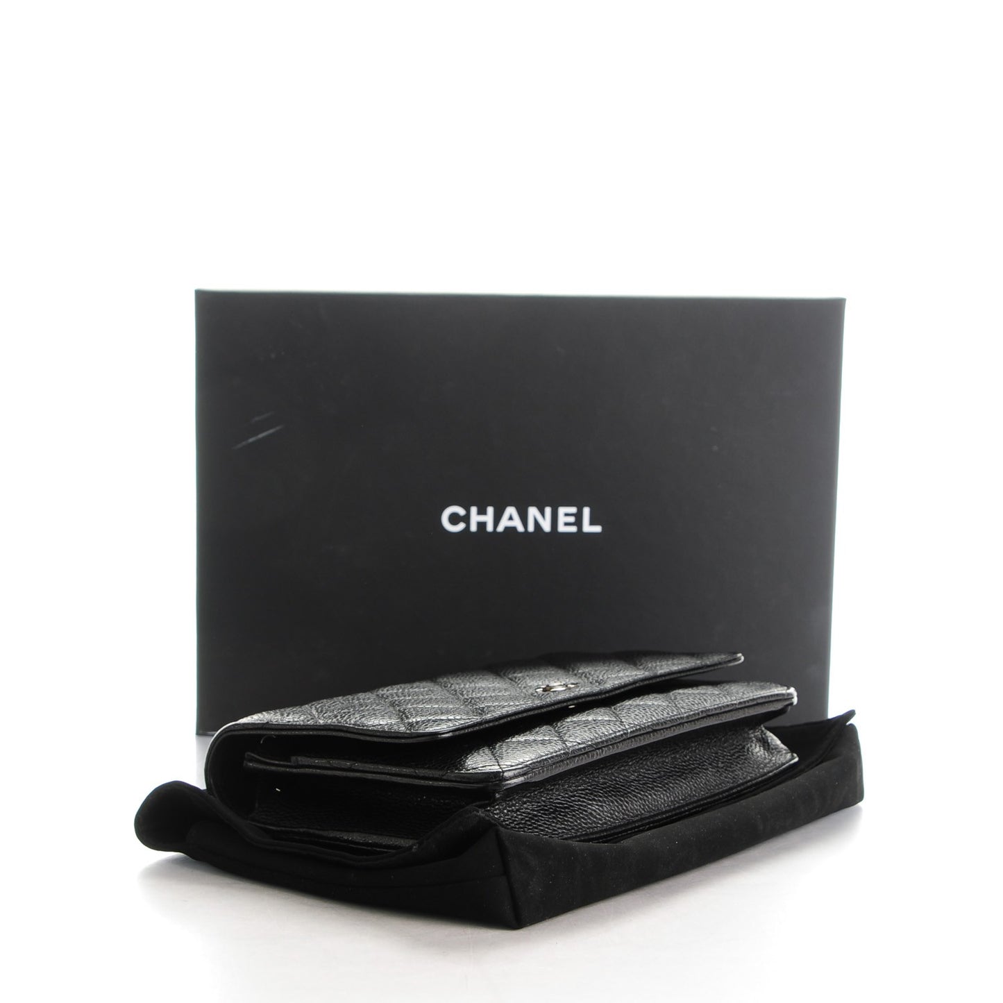 Caviar Quilted Wallet On Chain WOC Black