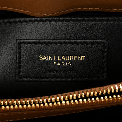 Saint Laurent Suede Calfskin Y Quilted Monogram Small Loulou Chain Satchel Cinnamon 6 of 11