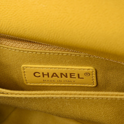 Chanel Caviar Quilted Mini Coco Handle Flap Yellow 6 of 8
