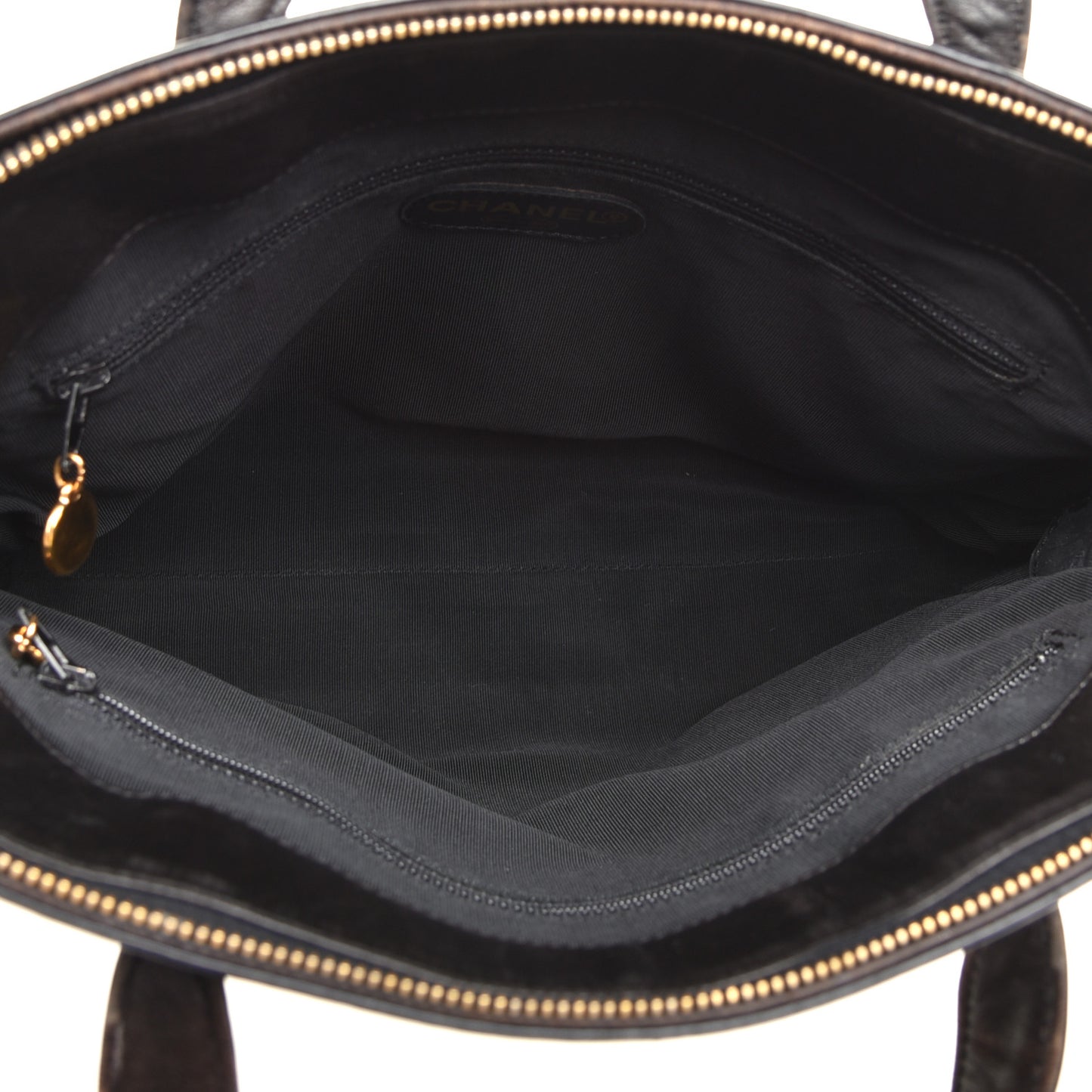 Patent Logo Shoulder Bag Black