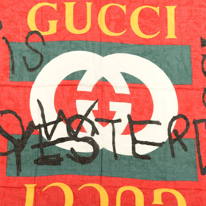 Gucci Modal Silk Coco Capitan Logo Square Scarf Flame 2 of 3