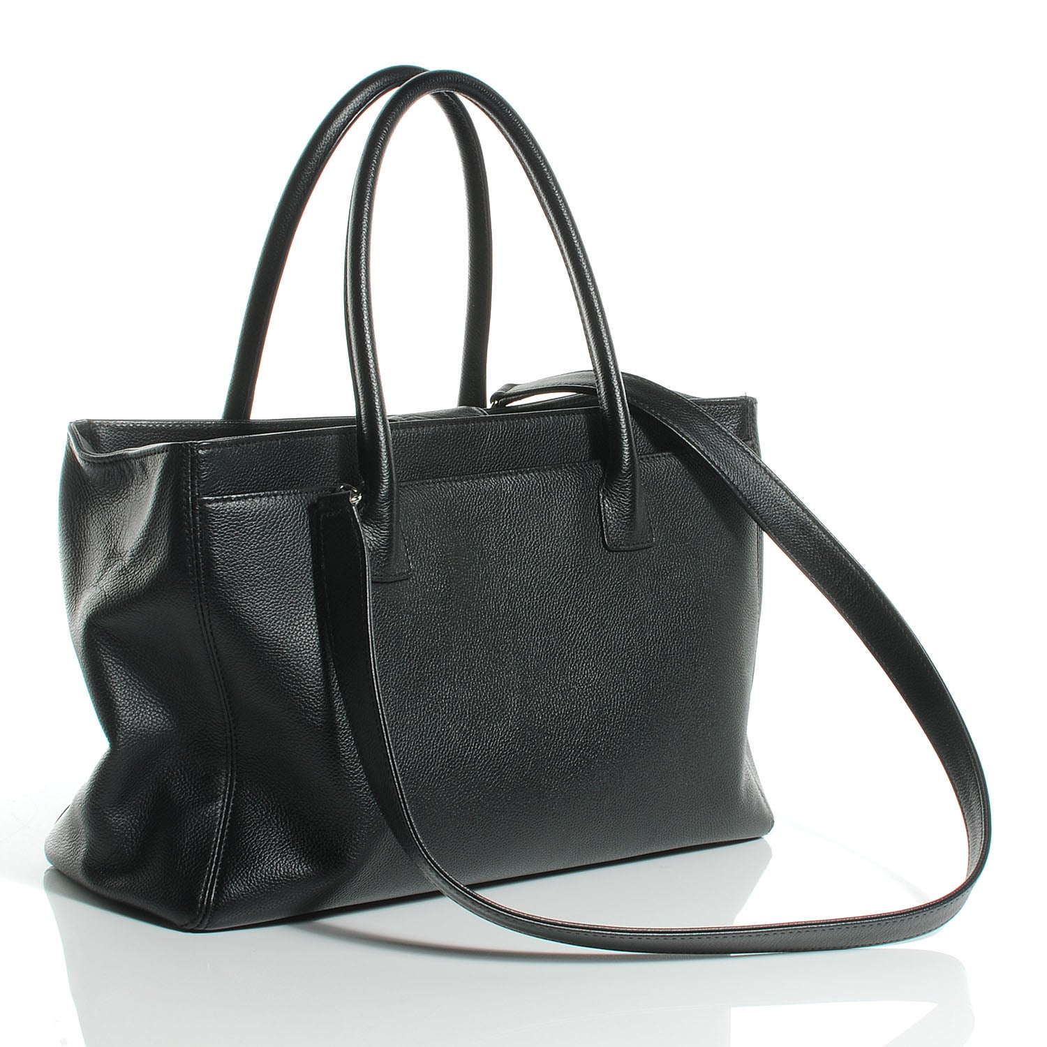 Chanel Calfskin Cerf Executive Shopper Tote Black 3 of 7