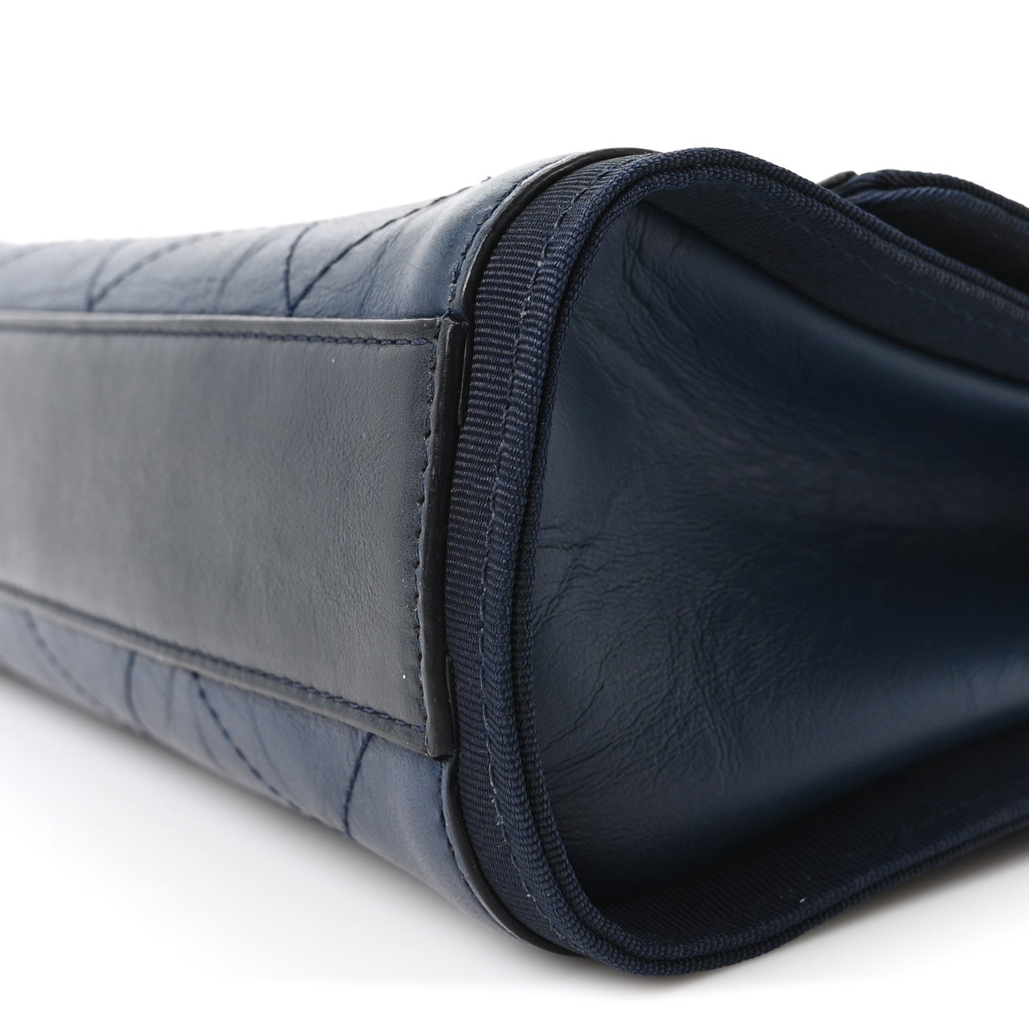 Chanel Calfskin Stitched Medium Single Flap Navy 10 of 10