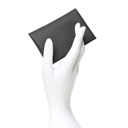 Hermes Epsom Calvi Duo Card Case Gris Meyer 2 of 8