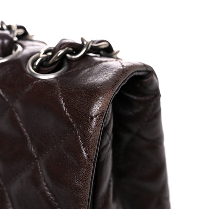 Chanel Washed Lambskin Quilted Jumbo Hybrid Reissue Flap Dark Brown 19 of 27