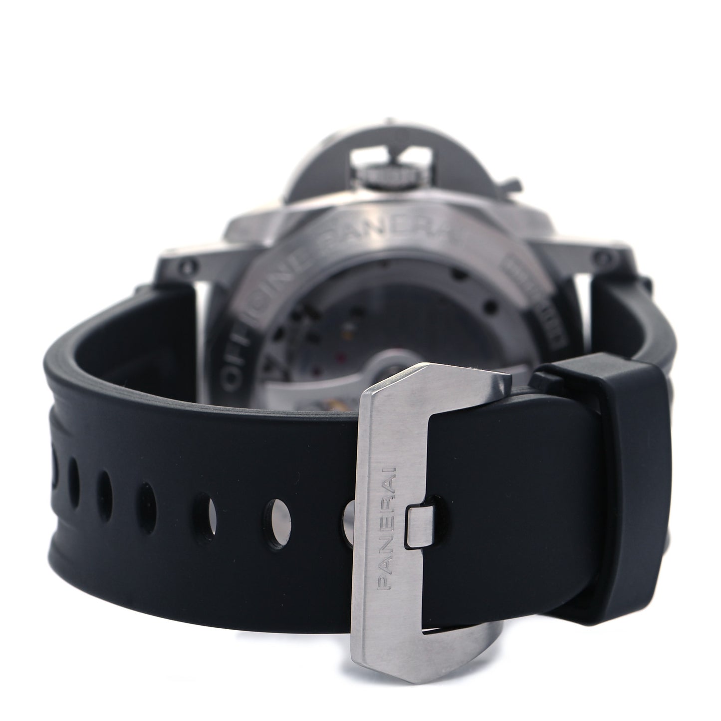 Stainless Steel Rubber 44mm Luminor 1950 3 Day Power Reserve GMT Automatic Watch Black PAM00321