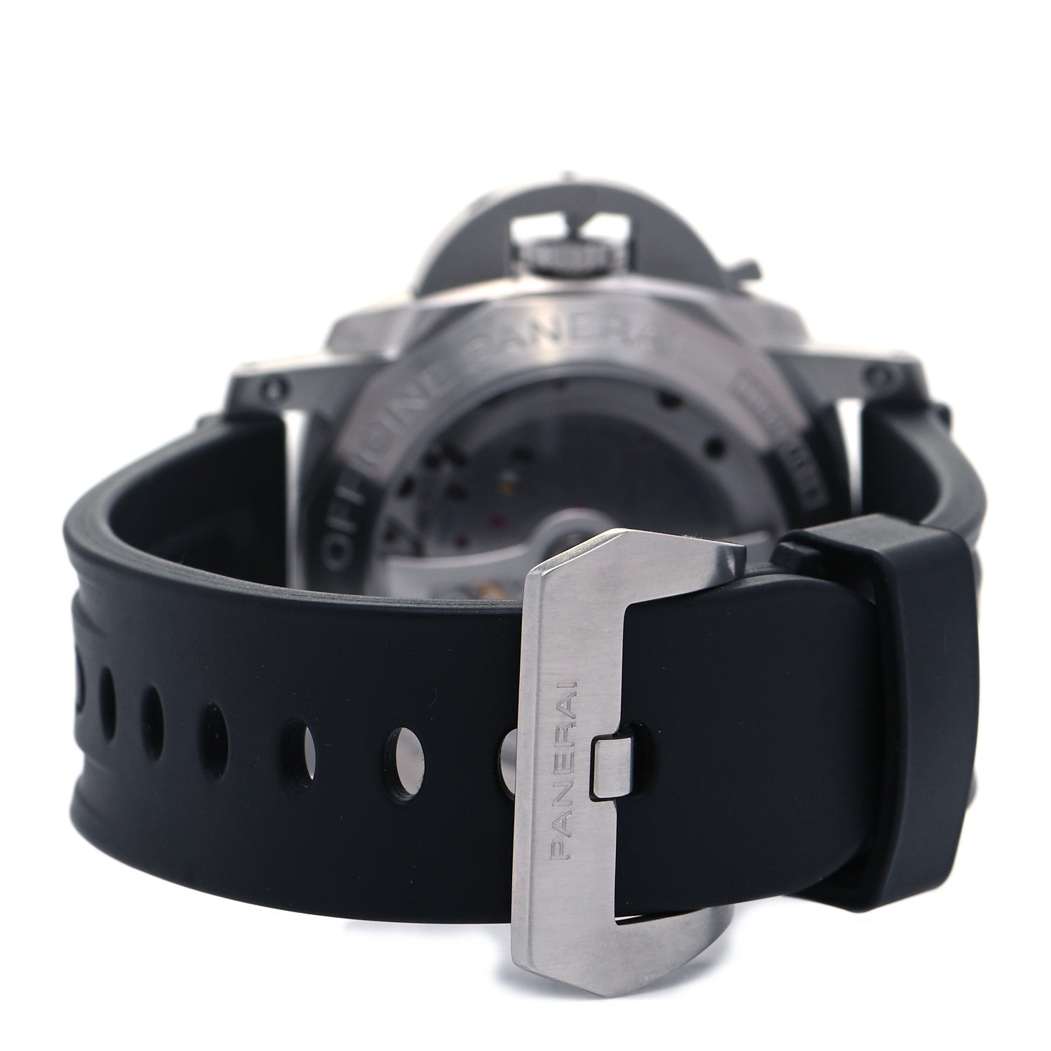 Panerai Stainless Steel Rubber 44mm Luminor 1950 3 Day Power Reserve GMT Automatic Watch Black PAM00321 3 of 4