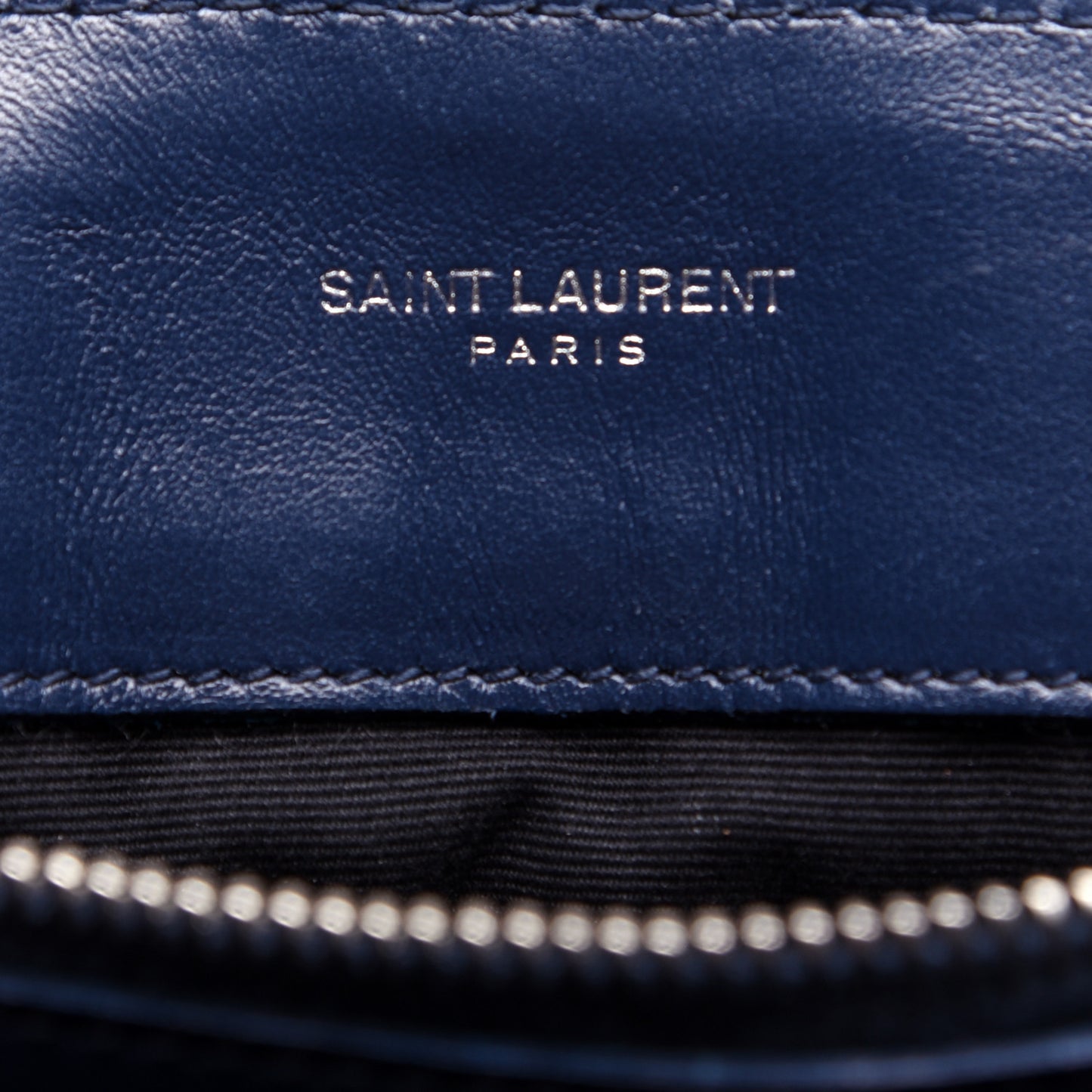 Calfskin Y Quilted Monogram Medium Loulou Chain Satchel Denim Blue