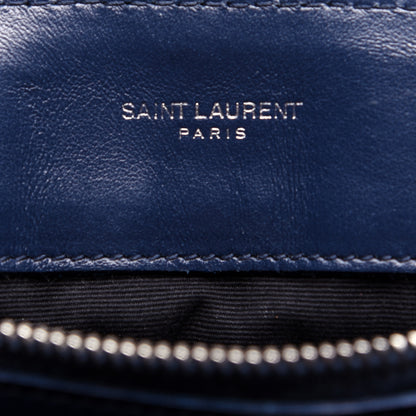 Saint Laurent Calfskin Y Quilted Monogram Medium Loulou Chain Satchel Denim Blue 8 of 16