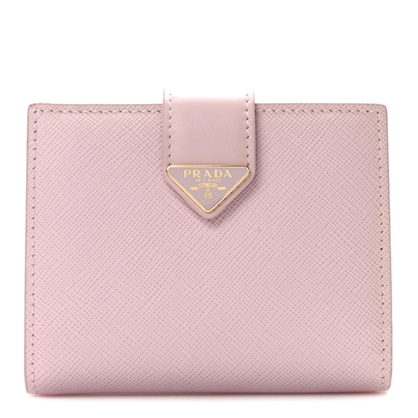 Saffiano Small Triangle Bi-Fold Tab Wallet Alabastro