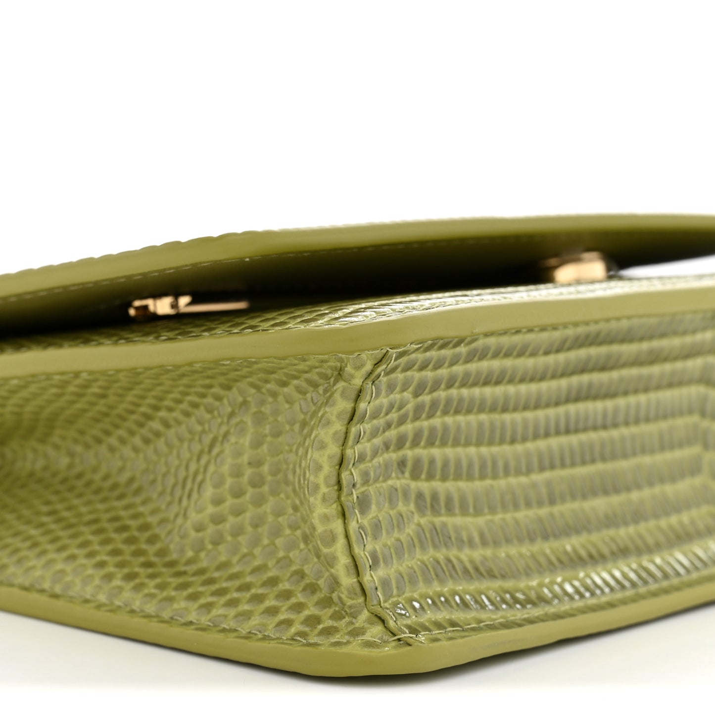 Lizard Embossed Wallet on Chain WOC Light Green