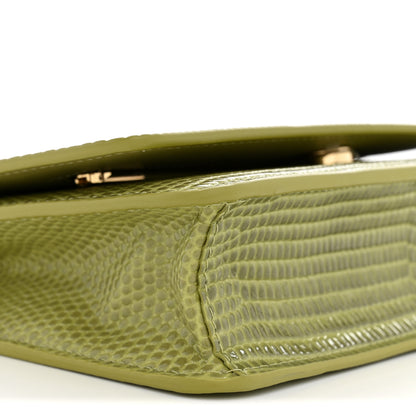 Chanel Lizard Embossed Wallet on Chain WOC Light Green 8 of 10