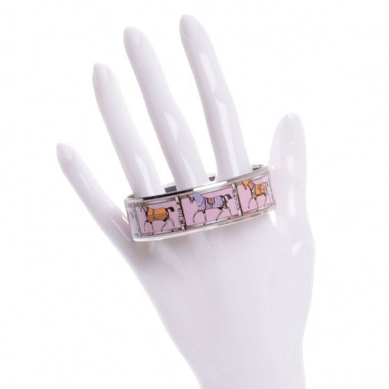Enamel Printed Tenues Et Couvertures Wide Bracelet 70 Pink