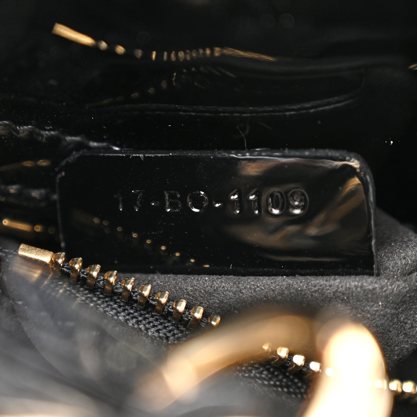 Patent Cannage Mini Lady Dior Black