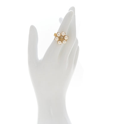 Gucci Metal Pearl Double G Ring S 52 6 Gold 2 of 5