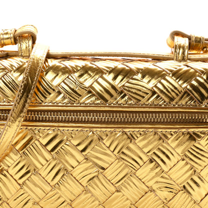 Bottega Veneta Metallic Intreccio Millefili Bang Bang Vanity Case Gold 7 of 9