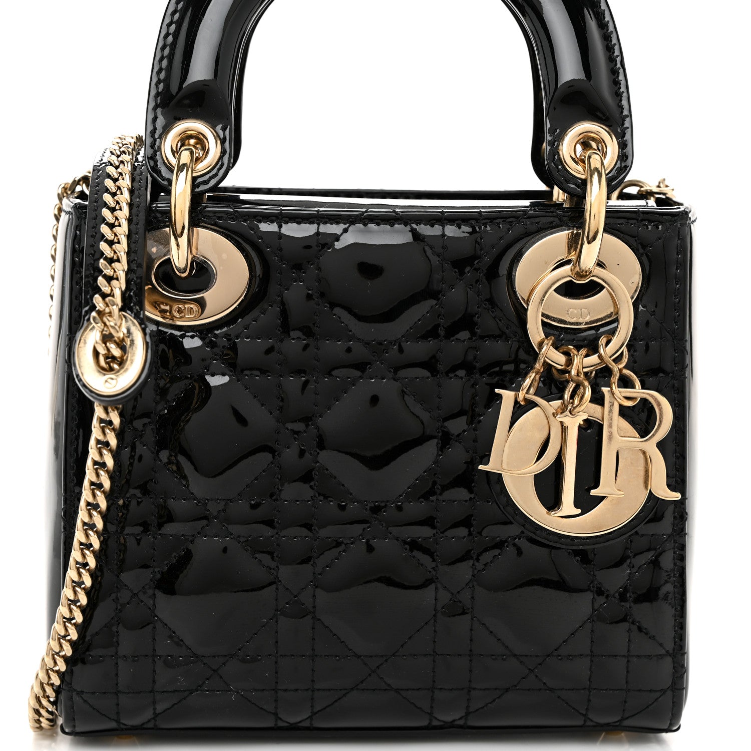 Christian Dior Patent Cannage Mini Lady Dior Black 7 of 9