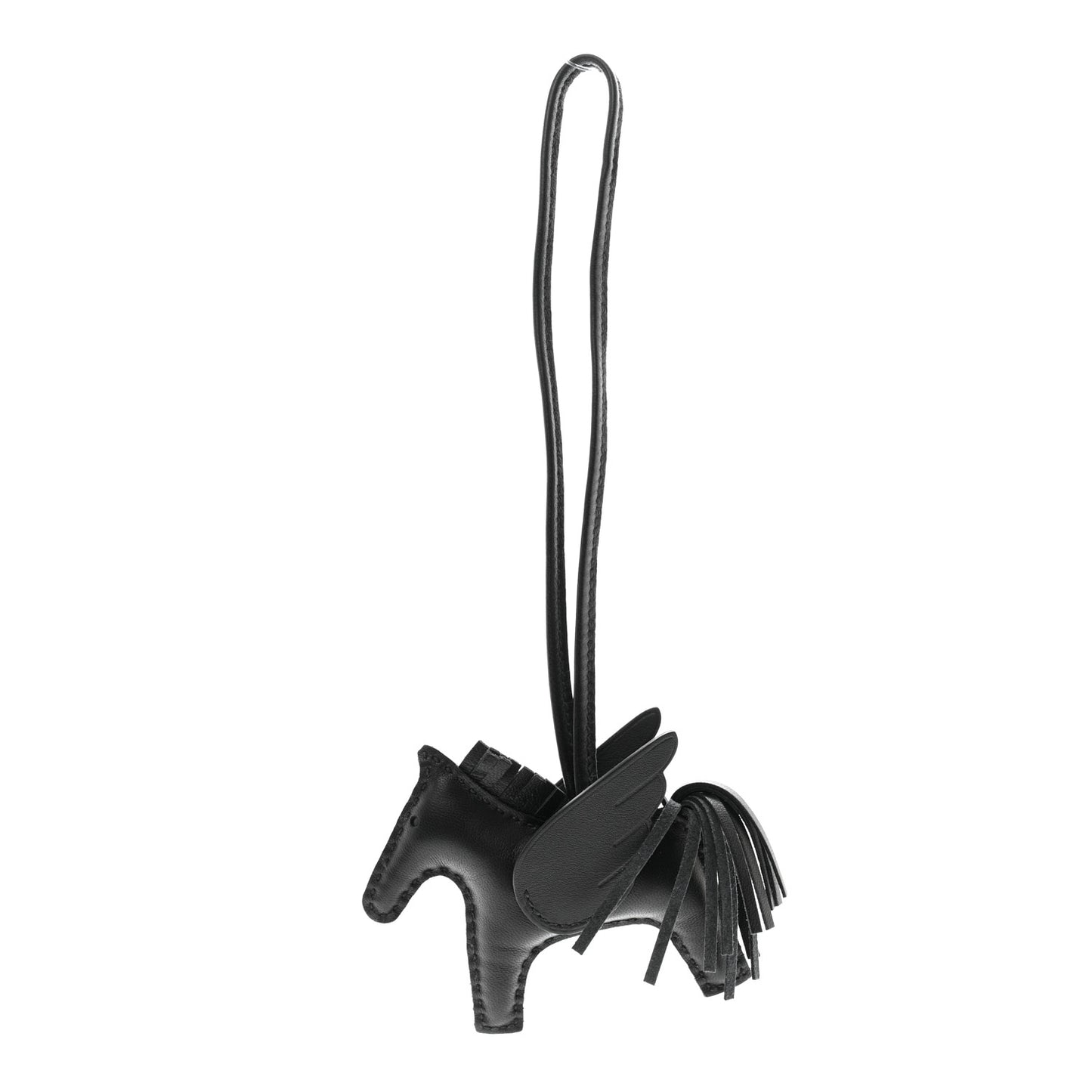 Milo Lambskin Grigri Rodeo Pegase Horse Bag Charm PM So Black