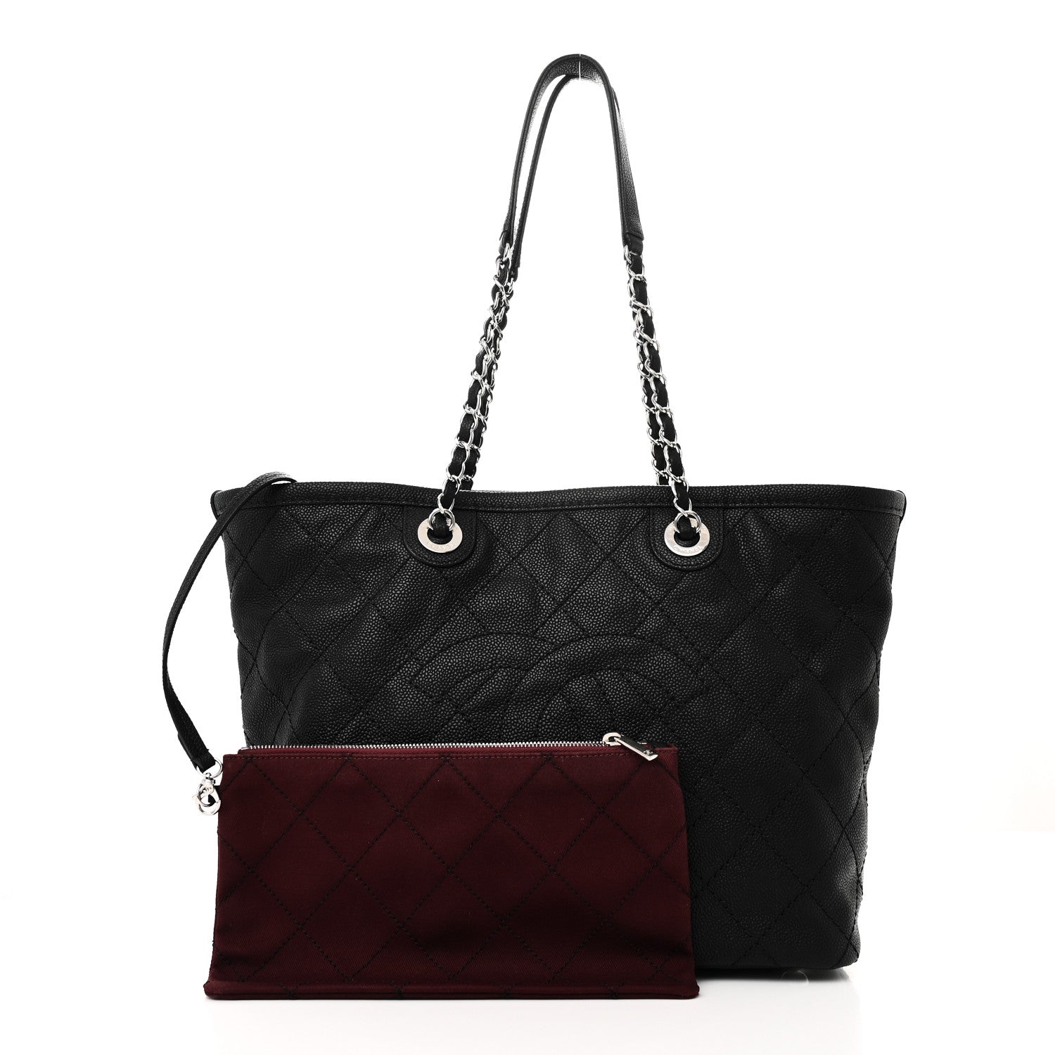 Chanel Grained Calfskin Quilted Small Daily Shopping Tote Black 3 of 11