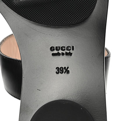 Gucci Calfskin GG Marmont Thong Sandals 39.5 Black 8 of 10