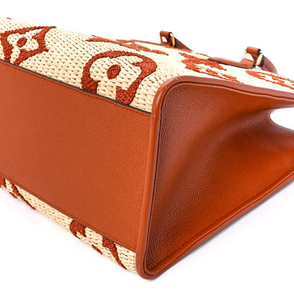 Louis Vuitton Raffia Calfskin Monogram Giant Onthego MM Tan 12 of 12