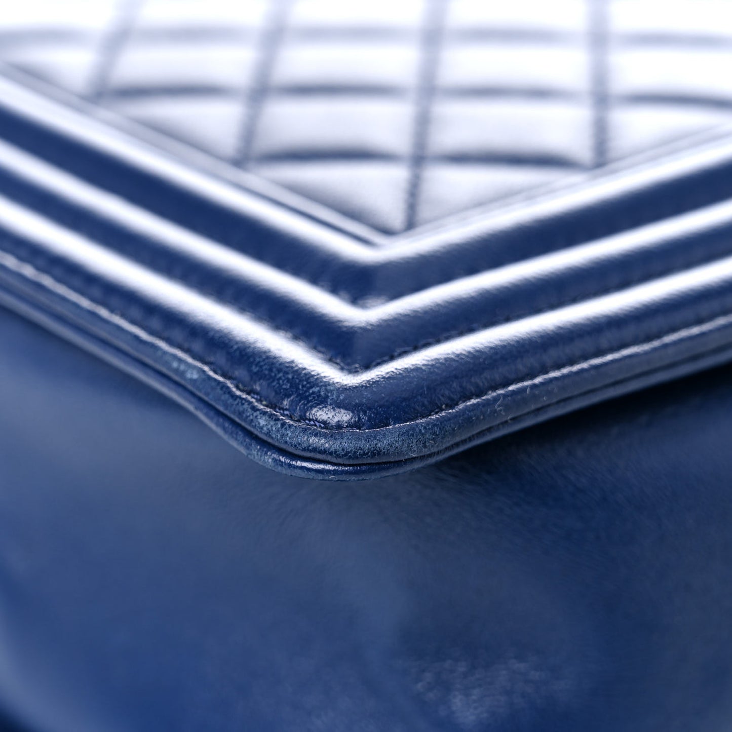 Calfskin Quilted New Medium Boy Flap Blue