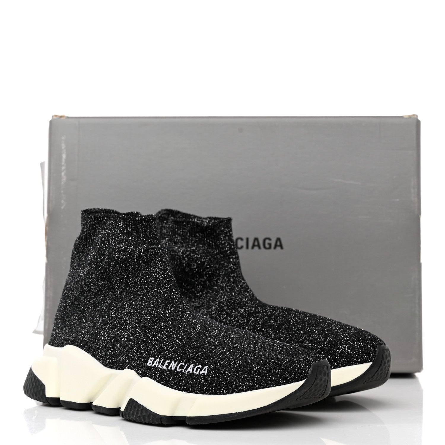 Balenciaga Knit Metal Womens Speed Sneakers 36 Black Gold 9 of 9