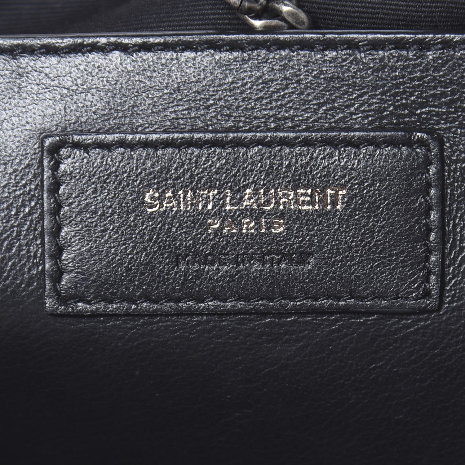 Saint Laurent Pebbled Lambskin Chevron Monogram Small Nolita White Vintage 6 of 12