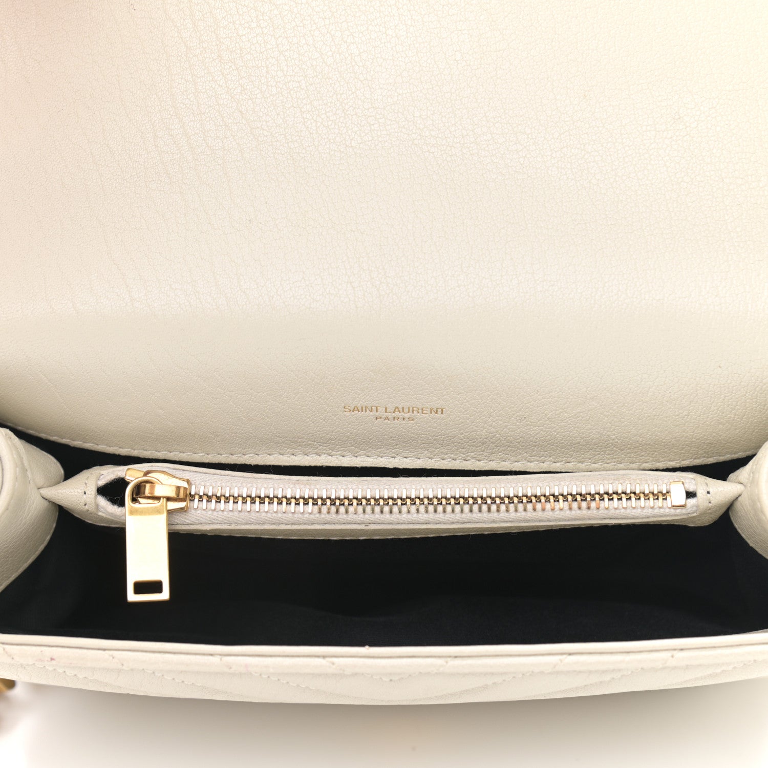 Saint Laurent Sheepskin Matelasse Chevron Monogram Medium College Bag Crema Soft 5 of 11