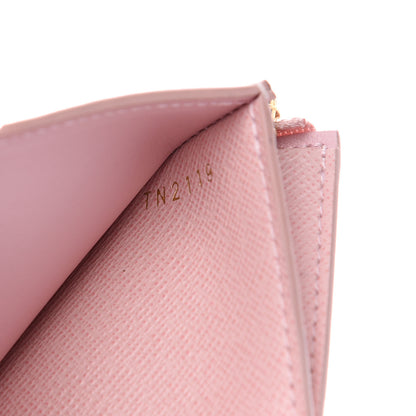 Louis Vuitton Damier Azur Studded Zoe Wallet Rose Ballerine 6 of 7