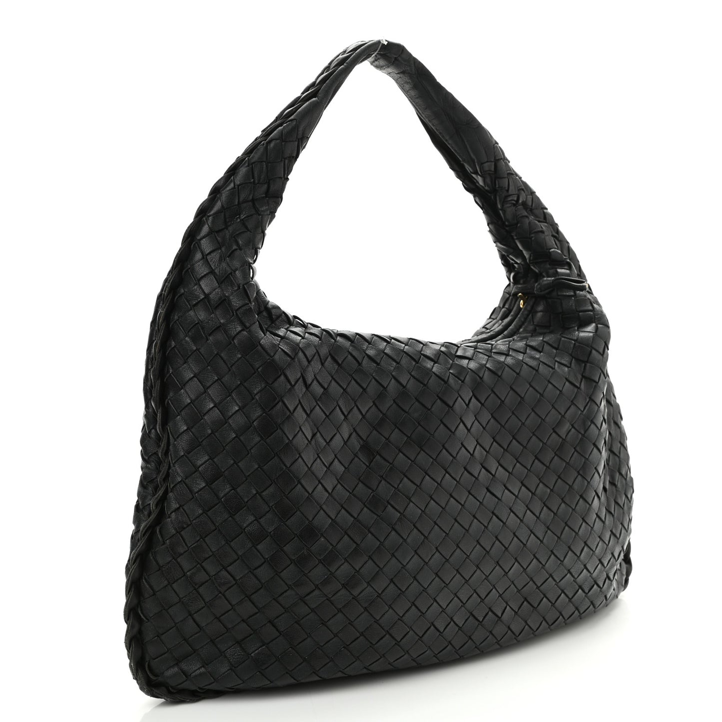 Nappa Intrecciato Medium Veneta Hobo Black