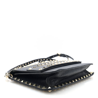 Valentino Garavani Pebbled Calfskin Rockstud Side Slip Crossbody Black 4 of 9