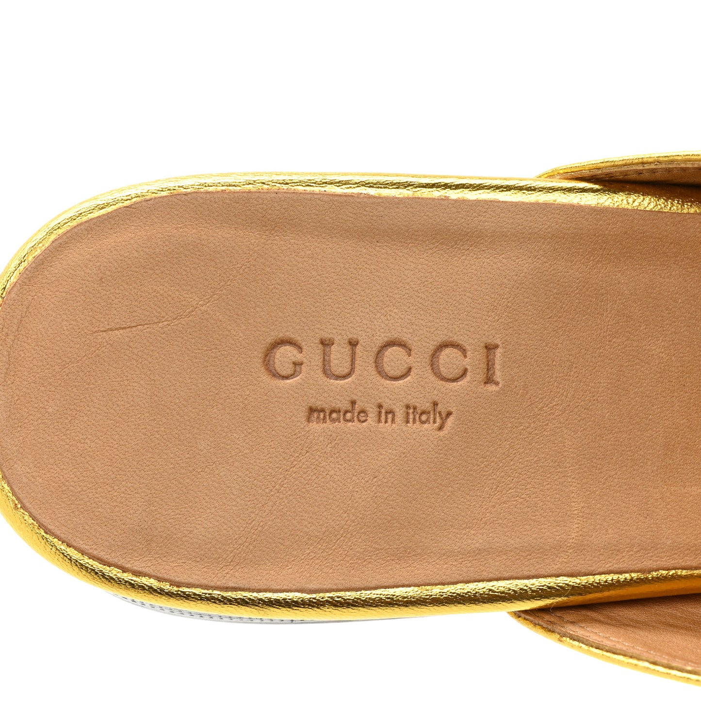 Metallic Nappa Womens Princetown Slippers 39.5 Gold