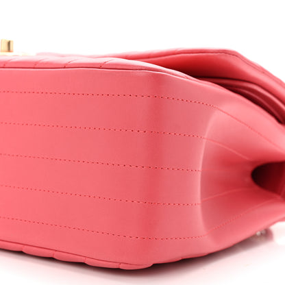 Chanel Lambskin Chevron Quilted Jumbo Double Flap Pink 10 of 10