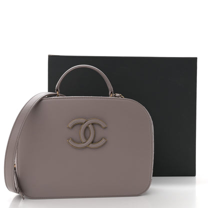 Chanel Shiny Calfskin Goatskin Quilted Coco Curve Vanity Grey 11 of 11